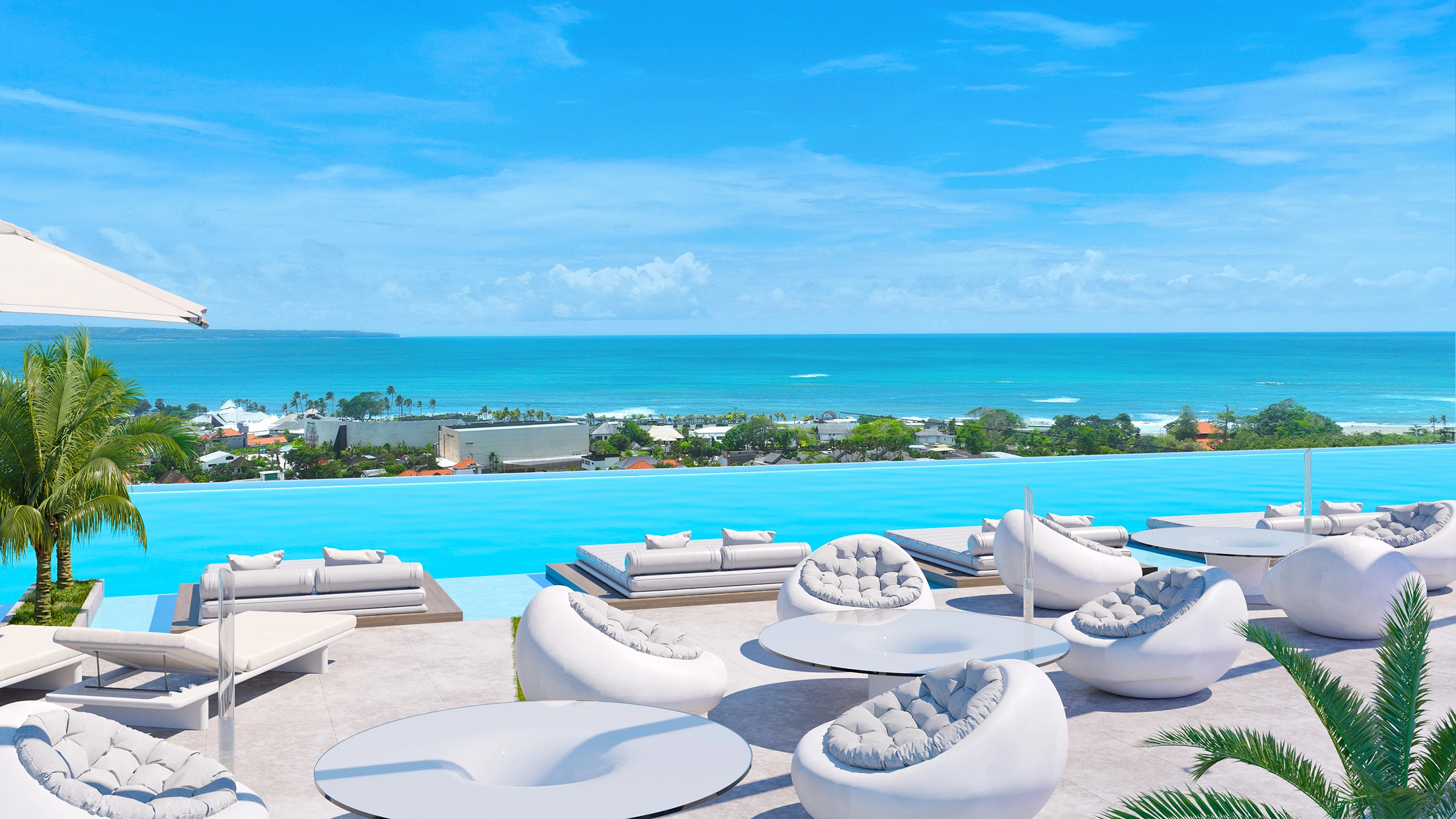 Современная архитектура отеля на первой линии пляжа Берава, район Чангу