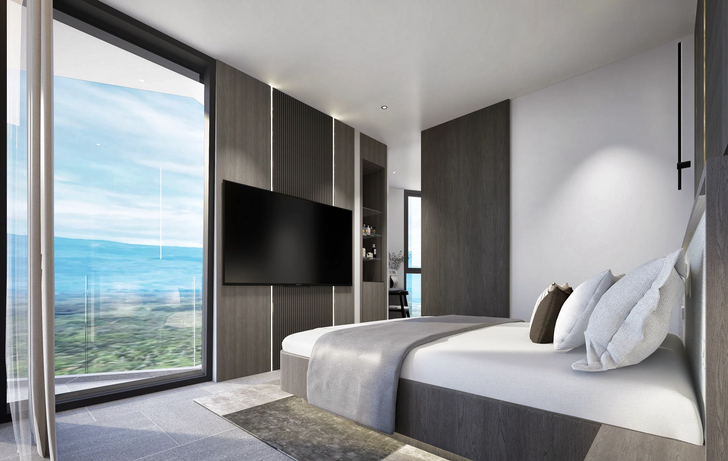 在普吉岛购买公寓：新住宅综合体的主卧室内设计